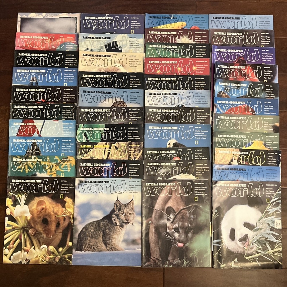 National Geographic World Magazine Lot of 42 Animals Kids Rare Vintage 80s 1980s